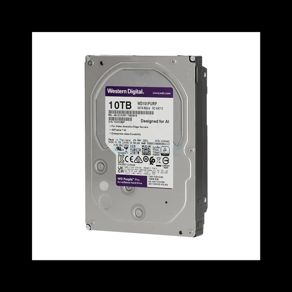 Wd Purple Wd101purp 3,5" 10tb 256mb, 7200 Rpm,  7/24 Güvenlik Hdd