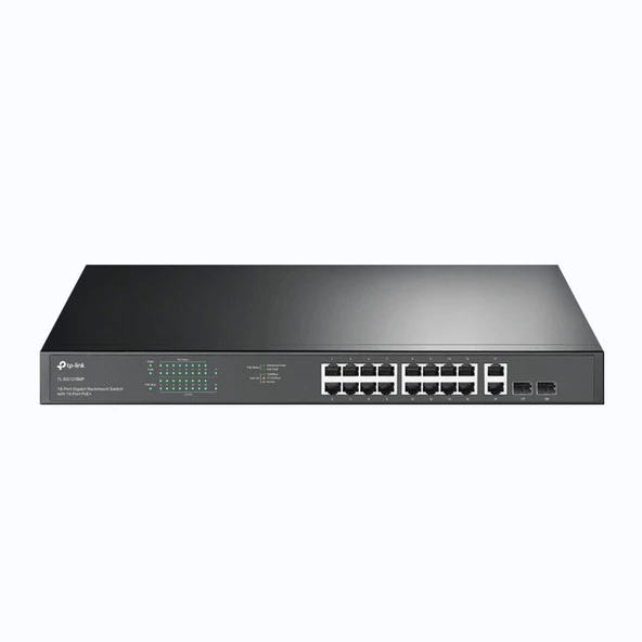 Tp-lınk Tl-sg1218mp 16 Port Gıgabıt+ 2x1gb Rj45/2xsfp Combo 250 Metre Poe Mesafe 250w Rackmount Swıtch