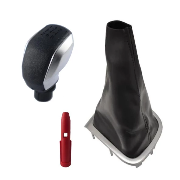 Renault Fluence Gri Çerçeve Körük Ve Mat Gri Spor Vites Topuzu M11261 ürün görseli 1