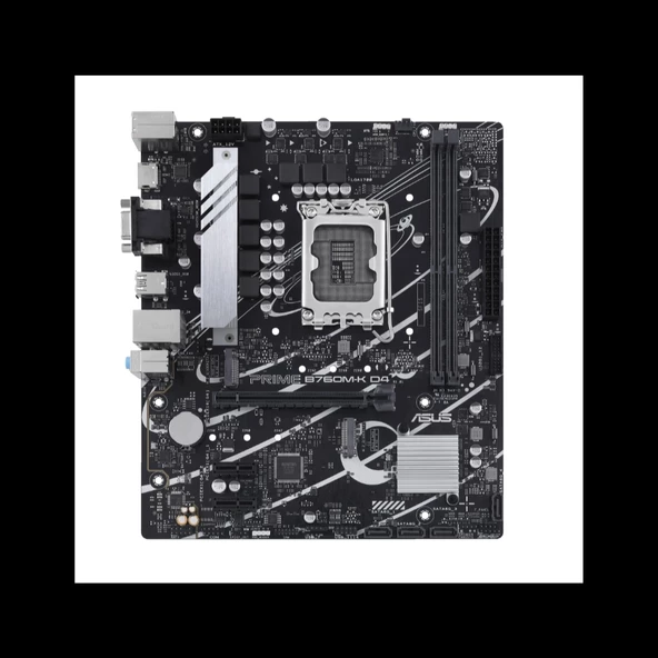 Asus Prıme B760m-k D4, 2xddr4, 2x M.2, D-sub, Hdmı, 12-13.nesil, Lga1700 Soket, Anakart