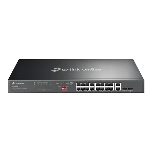 Tp-lınk Omada Ds1018gmp 16 Port Gıgabıt+2x1gb Rj45/sfp Combo 250w 250 Metre Poe Mesafe Metal Rackmount Kasa Swıtch