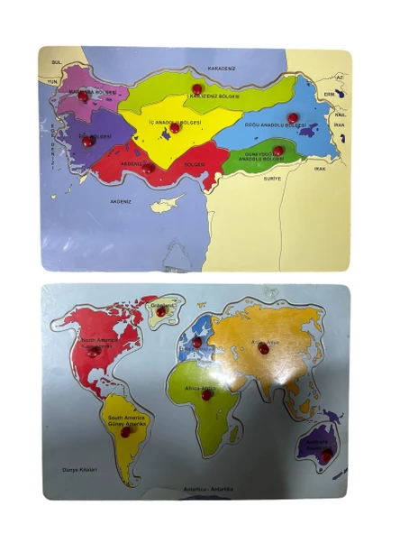 Onyıl Türkiye ve Dünya Haritası ahşap bultak