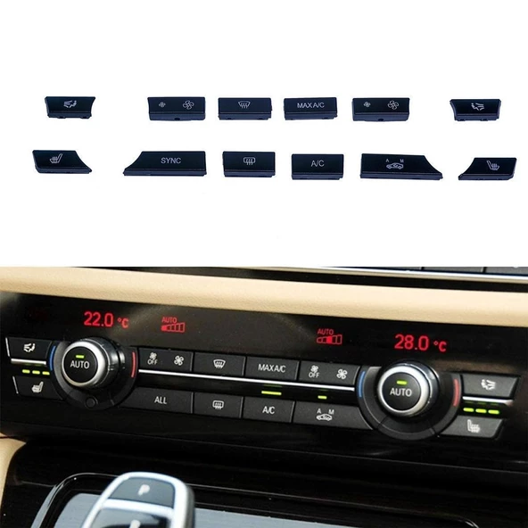 BMW 5 Serisi F10 Klima Kontrol Düğme Seti 12 Parçalı 9331832 M1011