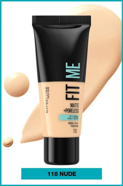 Maybelline New York Fit Me Matte+poreless Fondöten - 118 Nude - 2