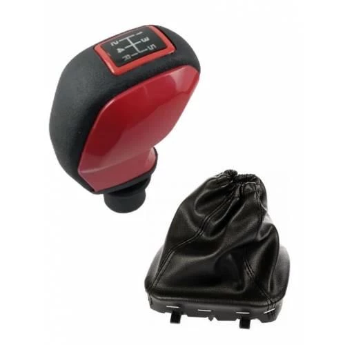 Transit v347 Kırmızı Kapaklı Spor Vites Topuzu ve Vites Körüğü M1163-6