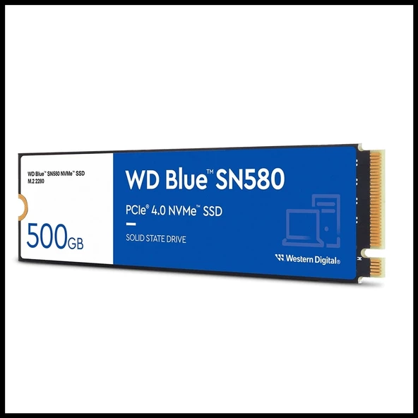 Wd Blue Sn580, Wds500g3b0e, 500gb, 4000/3600, Gen4, Nvme Pcıe M.2 2280,  Ssd