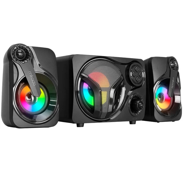 Mıkado Md-bt28, 11w, 2+1, Masaüstü, Rgb Aydınlatma, Bt/tf Card/usb, Fm Radyo, Siyah Kasa, Speaker