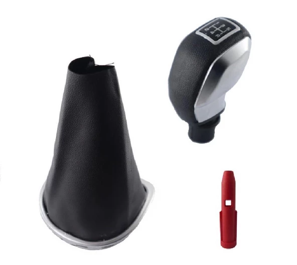 Clio 3 Krom Çerçeve Vites Körüğü Ve Gri Kapaklı Spor Vites Topuzu M428-398B - Resim 2