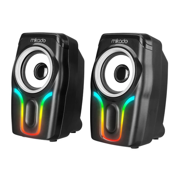 Mıkado Md-s25 Bold, 6w, 1+1, Masaüstü, Rgb Aydınlatma, Usb, Siyah Kasa, Speaker