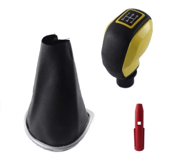 Clio 3 Krom Çerçeve Vites Körüğü Ve Sarı Spor Vites Topuzu M421C-398B