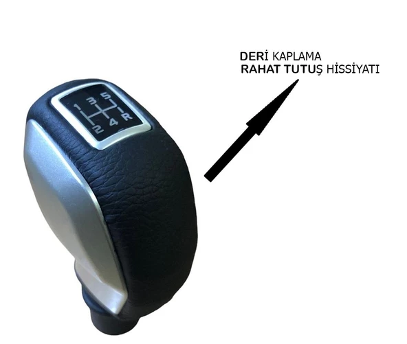 Peugeot 206 Deri Kaplama Gri Spor Vites Topuzu M111551 - 3