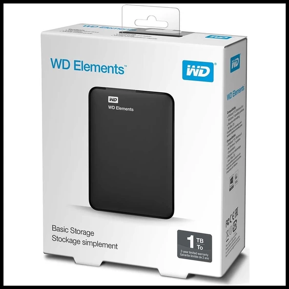 Wd Wdbuzg0010bbk-wesn, Elements, 1tb, 2.5", Usb3.0, Taşınabilir, Harici Hdd, Siyah