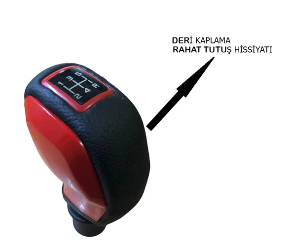 Peugeot 207 Deri Kaplama Kırmızı Spor Vites Topuzu M111530 - 3