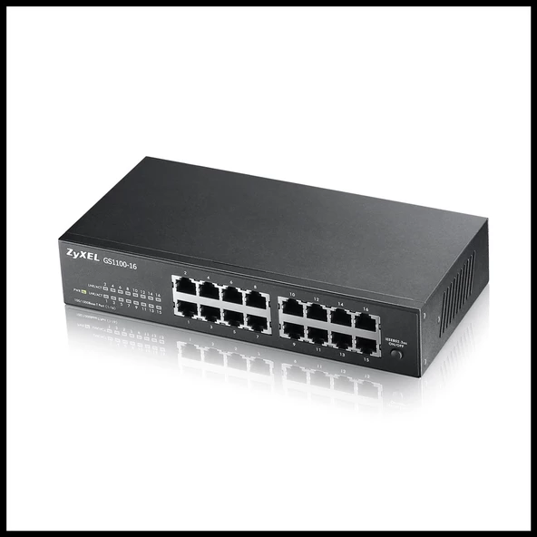 Zyxel Gs1100-16 V3, 16 Port, Gigabit, Yönetilemez, Masaüstü Switch