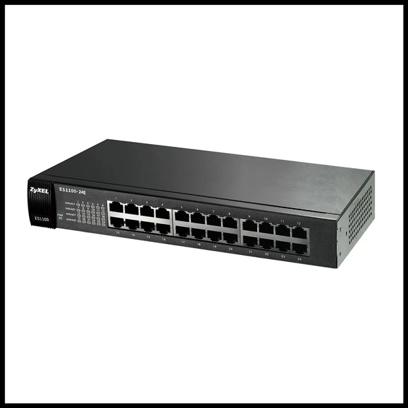 Zyxel Es1100-24e 24 Port, Megabit, Yönetilmez, Fast-ethernet, Sessiz, Masaüstü Switch