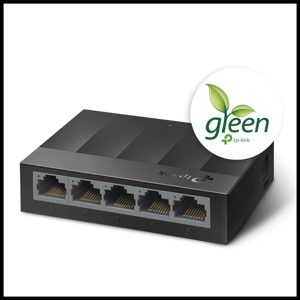 Tp-lınk Ls1005g, Green Tech, 5port, Gigabit, Yönetilemez, Masaüstü Switch