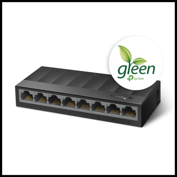 Tp-lınk Ls1008g, Green Tech, 8 Port Gigabit, Yönetilemez, Masaüstü Switch