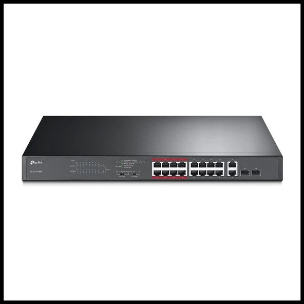 Tp-lınk Sl1218mp, 16 Port Megabit Poe + 2port Gigabit Combo Sfp, 250w, Rackmount Switch