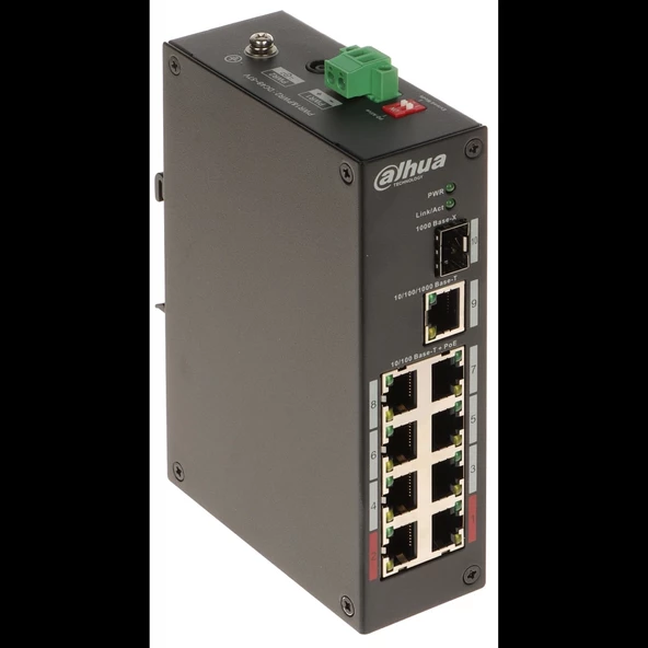 Dahua Pfs3110-8et-96-v2, 10 Port,   8 Port Megabit Poe 96w, 1 Port Gigabit, 1 Port Gigabit Sfp, Yönetilemez, Masaüstü Sw