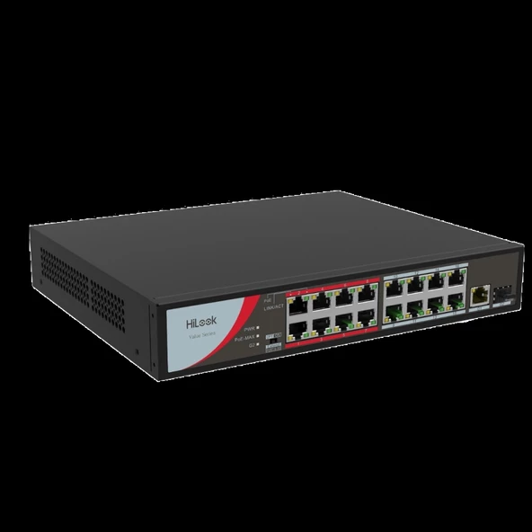 Hılook Ns-0318p-130(b), 16 Port, Megabit, 16 Port Poe, 130w, +1 Port Gigabit, +1 Port Gigabit Sfp, Long Range 250metre,