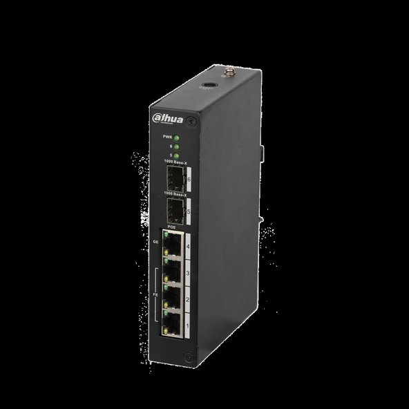 Dahua Pfs3206-4p-96, 4 Port, 3 Port Megabit Poe 30w, 1 Port Gigabit Poe 60w, 2 Port Gigabit Sfp, Endüstriyel, Yönetileme