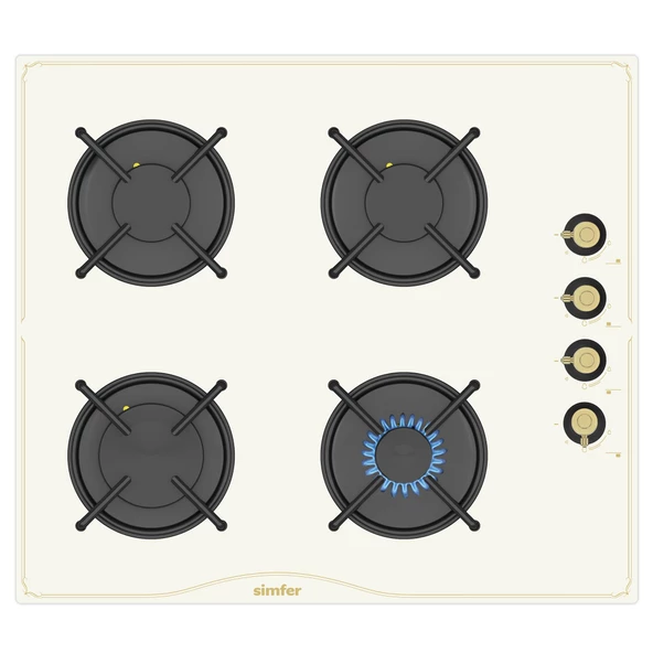 Simfer 9 Fonksiyon Retro Bej Ankastre Set (8218 Fırın + 3326 Ocak + 8716 Davlumbaz) - Resim 3