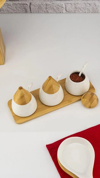 Bambum Zenith 3'lü Baharat Seti Kaşıklı B5844 - 4