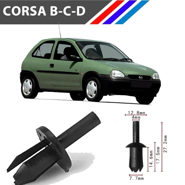 Opel Corsa B-C-D Davlumbaz Klipsi 1719242 M1696-11