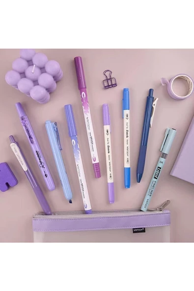 WRITECH W-JK03-4 NIGHT KALEM SETİ (MAVİ-MOR) - 9'LU - 2