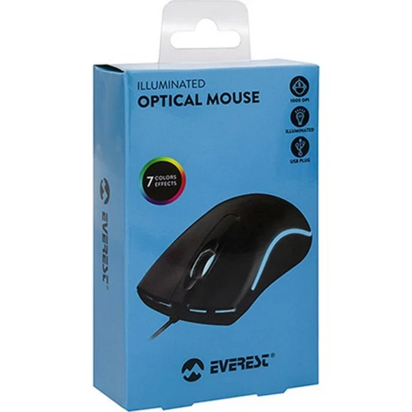 Everest SM-M9 Usb Siyah 3D Optik Led Mouse - 34513 - 4