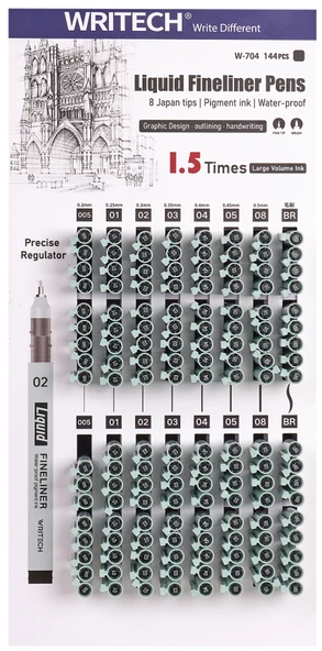 WRITECH W-704 LIQUID FINELINER KALEM - 144'LÜ STAND