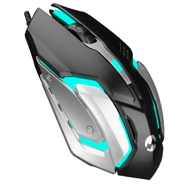 Everest SM-G72 Usb Siyah/Gümüş Işıklandırmalı Oyuncu Mouse - 24123