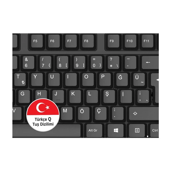 Everest KM-615 Siyah Usb Combo Q Standart Klavye + Mouse Set - 32914 - 3