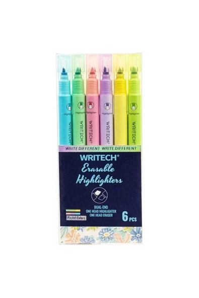 WRITECH W-822 SİLİNEBİLİR FOSFORLU KALEM PASTEL - 6'LI SET