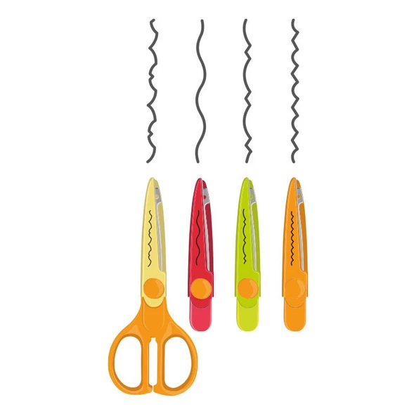 MILAN 14930904 ZIGZAG KESİMLİ ÇOCUK MAKASI+3KALIP - 2