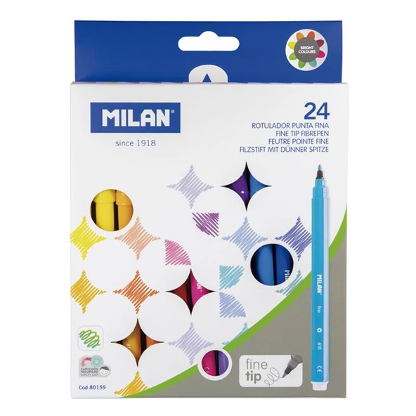 MILAN 80159 FINE KEÇELİ KALEM - 24 LÜ