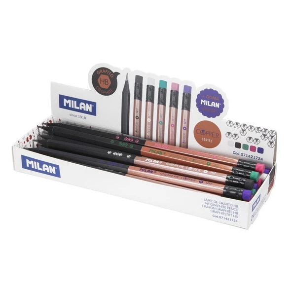 MILAN 71421724 GRAPHITE HB COPPER SİLGİLİ KURŞUN KALEM - 24ADET