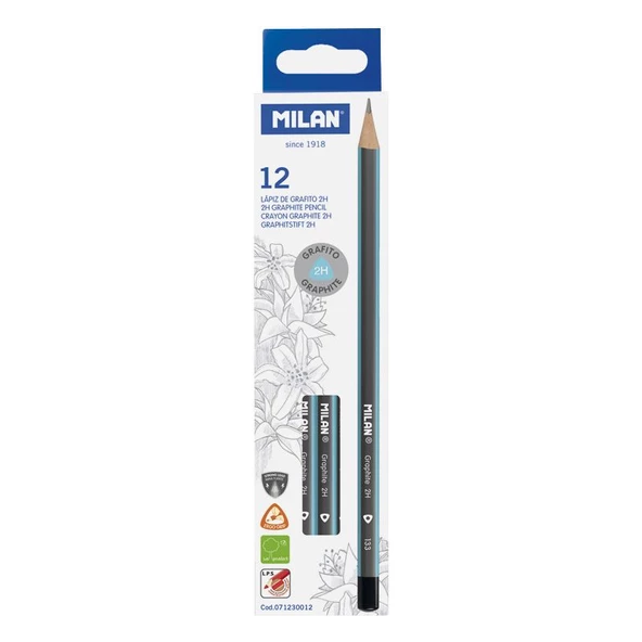 MILAN 71230012 GRAPHITE 2H ÜÇGEN KURŞUN KALEM - 12ADET