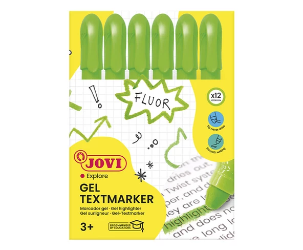 JOVI 1818 JEL STİK FOSFORLU KALEM YEŞİL - 12'Lİ KUTU - 2