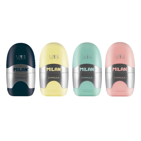 MILAN 4714112 CAPSULE KALEMTRAŞ/SİLGİ(SILVER) - 12ADET - 2