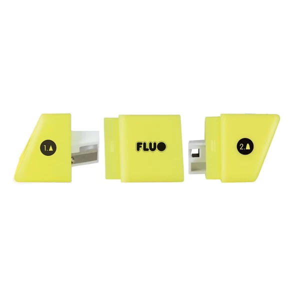 MILAN 20153212 SLIDE ÇİFT DELİKLİ KALEMTRAŞ(FLUO) - 12ADET - 3