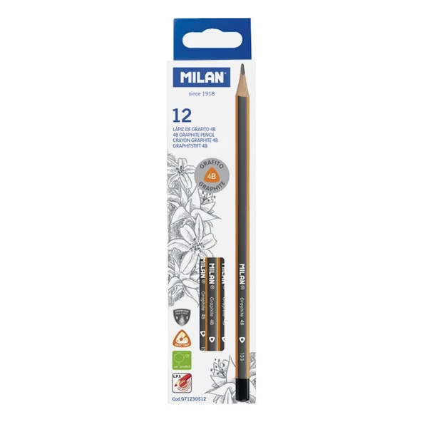 MILAN 71230512 GRAPHITE 4B ÜÇGEN KURŞUN KALEM - 12ADET