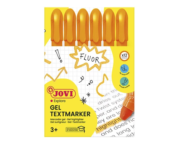 JOVI 1815 JEL STİK FOSFORLU KALEM TURUNCU - 12'Lİ KUTU - 2