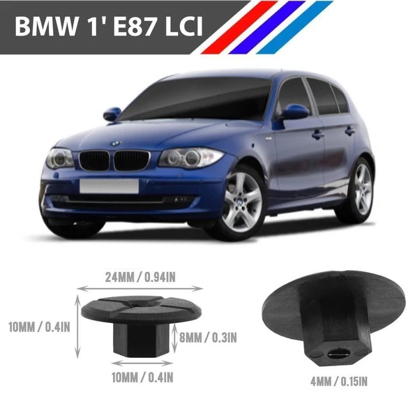 Bmw 1 E87 LCI Tampon Davlumbaz Klipsi 51711958025 M1762-10 ürün görseli 1