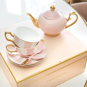 Cristina Re Two Cup Blush Stripe Teaset - Resim 3