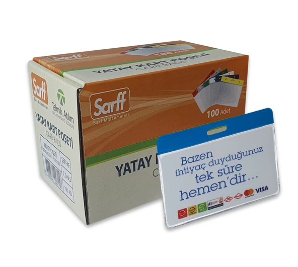 SARFF 9.5X7.5CM MAVİ KART POŞETİ - 100ADET - 3