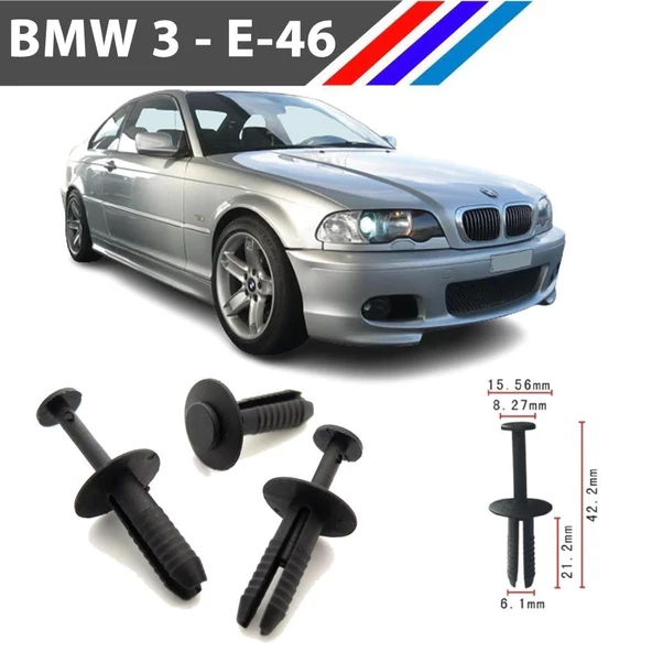 Bmw E46 3 Serisi Tampon Klipsi 51111964186 M1764-6 - Resim 4