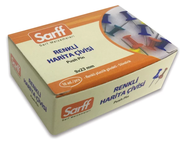 SARFF RENKLİ HARİTA ÇİVİSİ 10'LU KUTU - 2