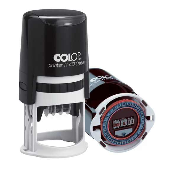 COLOP R40 TARİH KAŞE(TR/24 SAAT) SİYAH KASA KIRMIZI KEÇE - 40MM - 2