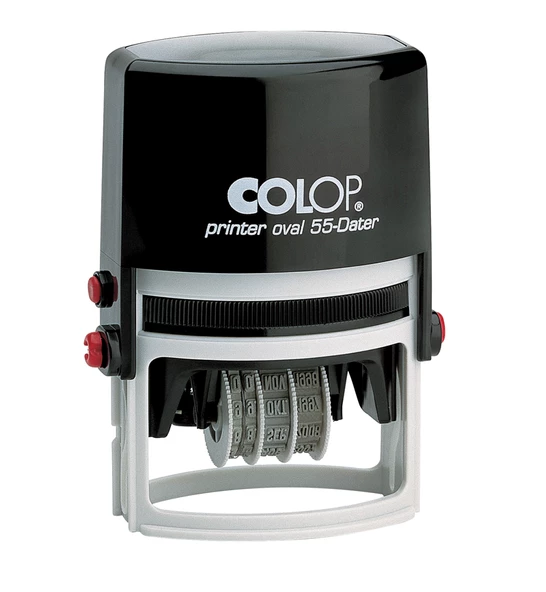 COLOP PRINTER OVAL 55 TARİH KAŞE SİYAH KASA MAVİ KEÇE - 33X55MM